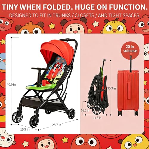 Image of Cool Kids Baby Stroller, Portable Umbrella Stroller with Automatic Folding Function Suitable for Walking, Shopping, and Amusement Parks
