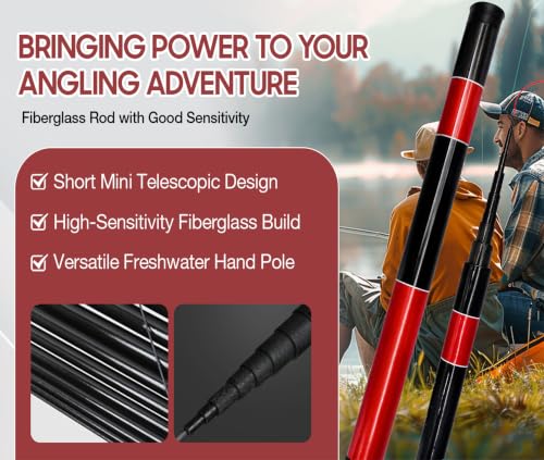 Caña de Pescar Telescópica Tenkara Ultraliviana Fibra de Vidrio wisbait Modelo wisbait0330 11.8 pies Kit de Caña de Pescar Fly Fishing miniatura 2