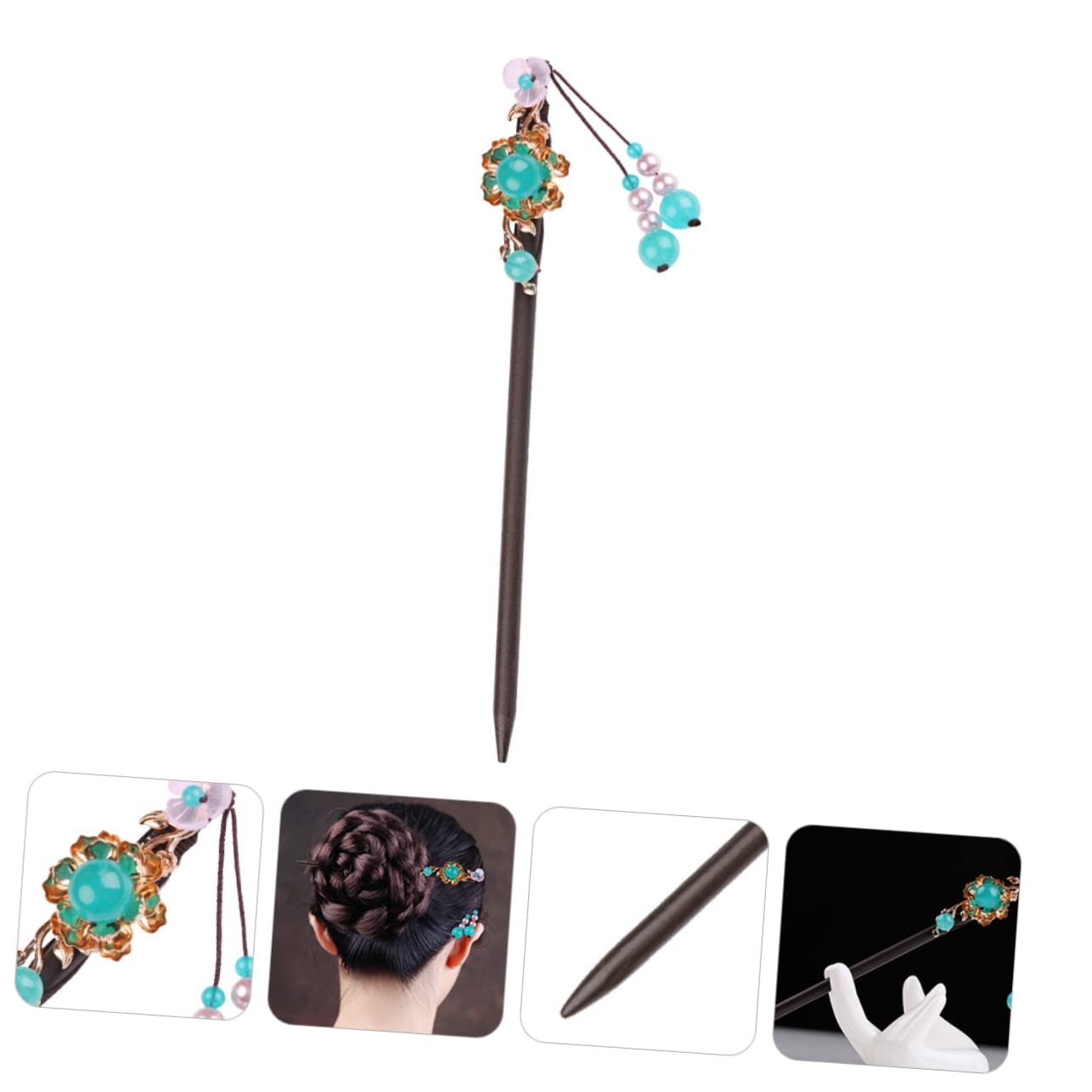 FRCOLOR 3 Piezas horquilla hanfu hair clips horquillas moño hair pin palos de pelo de lápiz palillo de pelo de las niñas palo de pelo de las mujeres horquilla de palo de pelo
