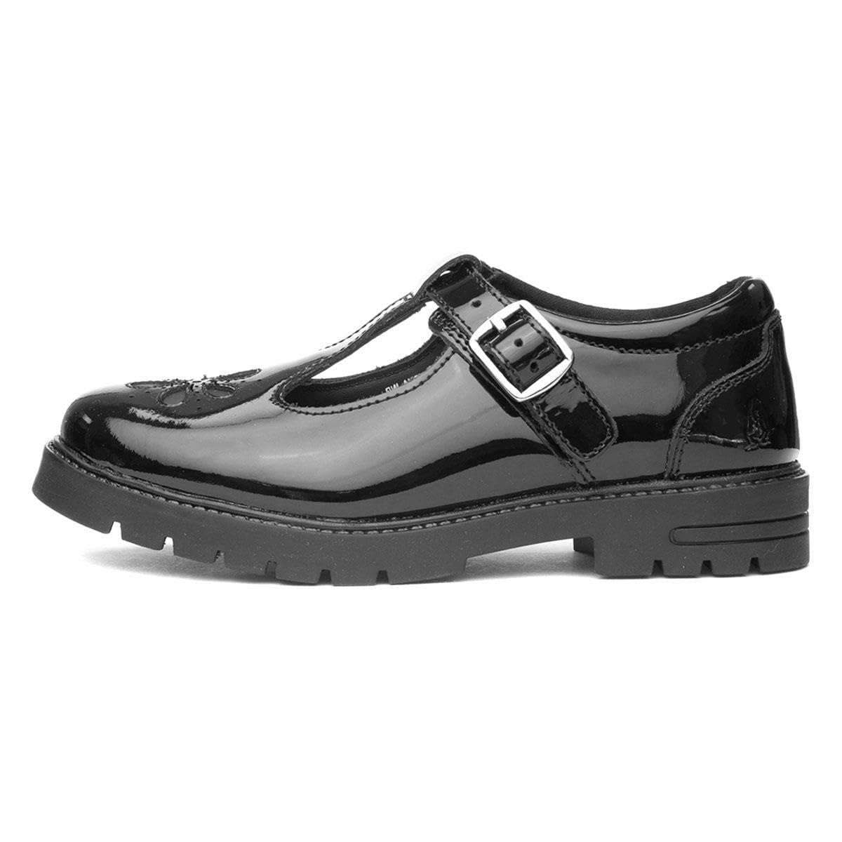 Hush Puppies Girls Black 'S Fiona Leather School Shoes Patent  Small Kids