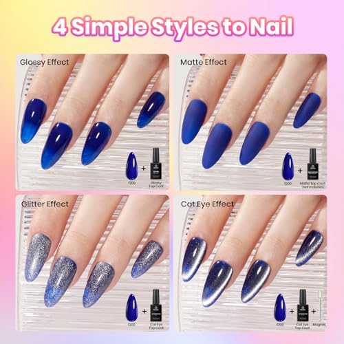 Image of Beetles Fall Gel Polish Set, Daily Pop Collection, 20 Colors Gel Polish Kit | Base Coat Glossy Glitter Top Coat and Magnet, Cat Eye Effect, Soak Off UV LED Gel Polish for DIY Nail Art Manicure