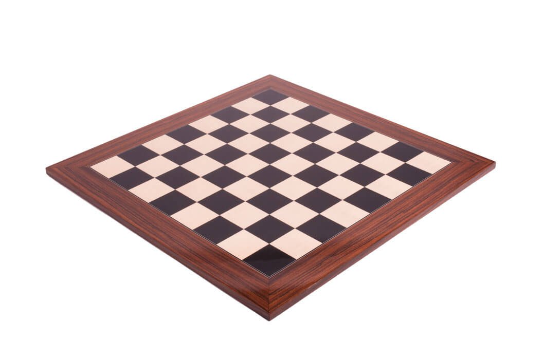 The House of Staunton Standard Traditional Chess Board - 2.25" (Black Anegre & Bird's Eye Maple - Gloss Finish)