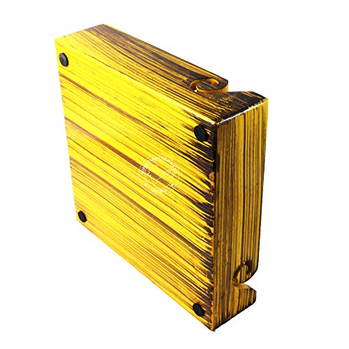 Image of Solid Dark Handmade Crafted Wooden Portable Antique Yarn Storage Bowl Tray - Holder for Knitting Crochet Hook Accessories - Multipurpose Organiser (Teak Yellow, 10 inch x 10 inch x 2.5 inch)