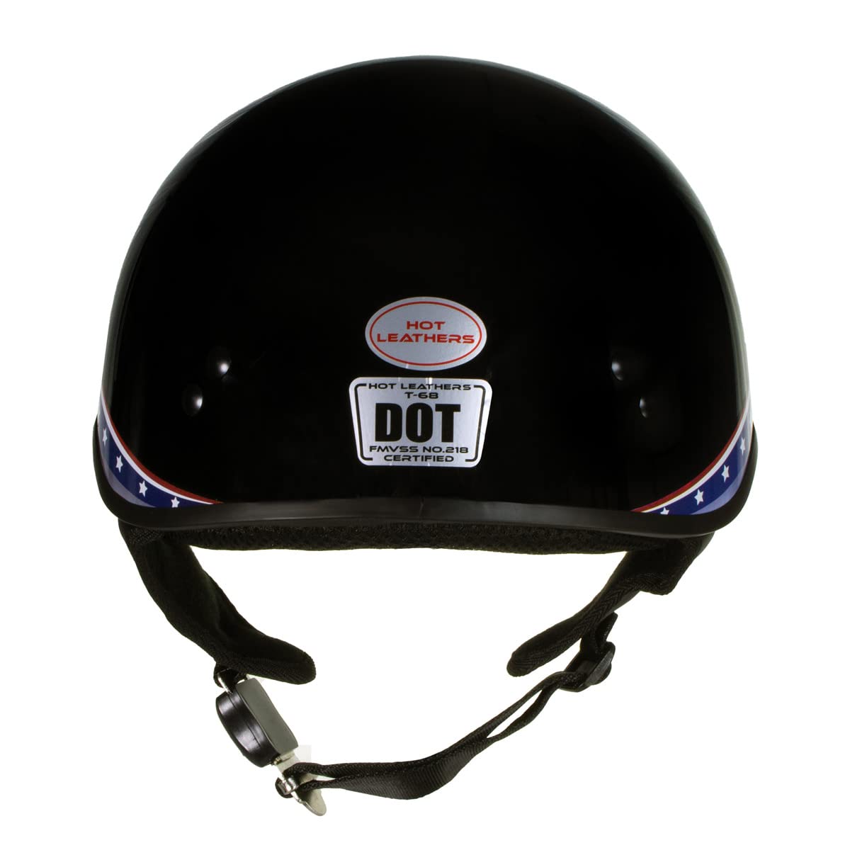 Hot Leathers HLT68 Eagle Black Advanced DOT Approved Motorcycle Skull Cap Half Helmet Biker - X-Small