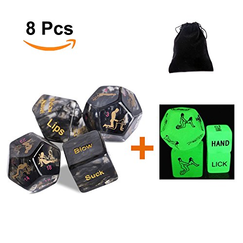 Erlove 8 Piezas Divertidas Dados de Postura para Juego de Fiesta