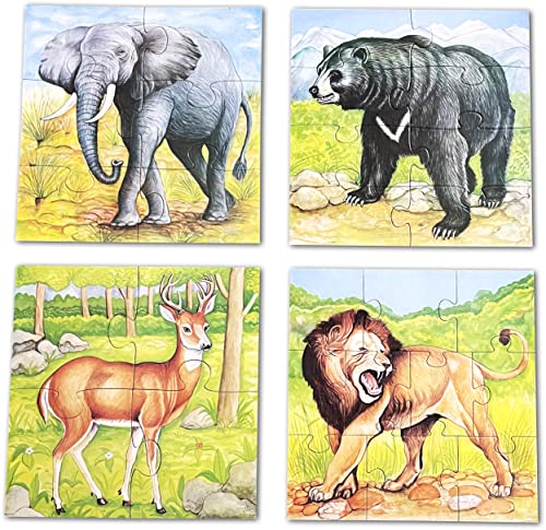 Image of Creative's Animal Puzzles Part-1 - Educational Jigsaw Puzzle for Kids, 4 Graded Puzzles (4, 6, 8, 10 Pieces), Early Learning Toy for Visual Skills & Problem Solving, Ages 3+