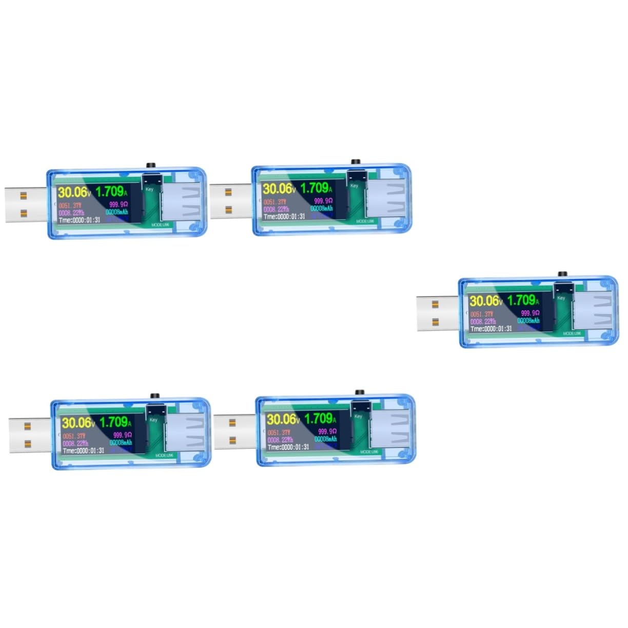 HOMSFOU 5stücke Usb Tester Präziser Usb Power Mit Lcd Display Zur Überwachung Von Spannung Strom Und Kapazität Für Ladegeräte Und Powerbanks Tragbar Und Benutzerfreundlich