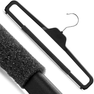 Hangerworld Plastic Garment Coat Hangers with Non Slip Trouser / Skirt Bar 40cm (15.7")-black,Pack of 20