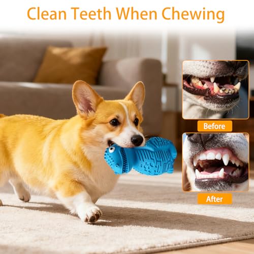 Tbintul Juguetes para Perros Indestructibles para Masticadores Agresivos, Juguetes Interactivos para Perros para la Distribución de Alimentos para Perro Pequeños, Medianos, Grandes - imagen 3