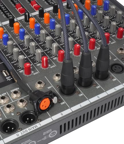Image of XLR Pass Through Cable Splitter, 1 Female Panel Mount to 3 Male Connector Adapter Y Cable, Mic Feed /Pass Thru Converter for Stage Box, Patch Panel, Floor Box 2 feet(F D-Type to 3M)