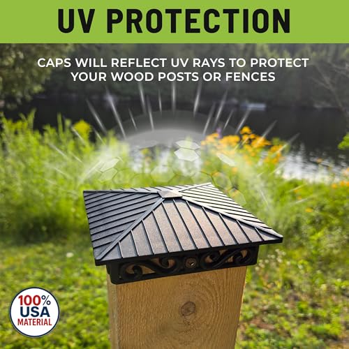 FENCE & DECK RITE Decorative Post Caps Made from Heavy-Duty Black Fiberglass Reinforced Polypropylene Weather-Resistant & UV-Protected (Post Caps (30)) by FENCE & DECK RITE - Used condition - Image 2