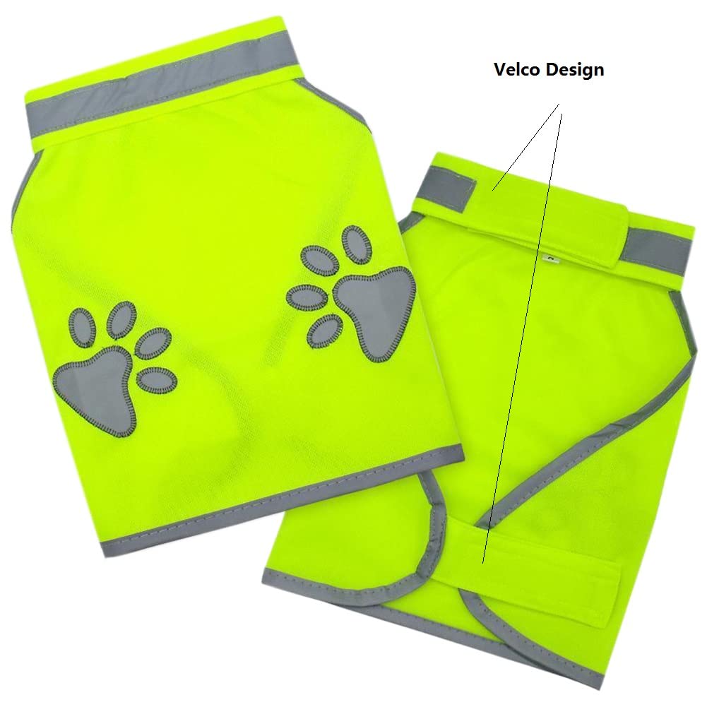 Gilet riflettente di sicurezza per cani, abbigliamento ad alta visibilità, per cani di taglia piccola e grande, imbracatura di sicurezza per escursioni all'aperto, passeggiate, con stampa zampa