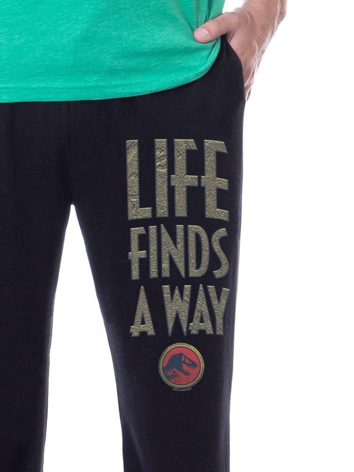 INTIMO Jurassic Park Mens' Movie Film Life Finds A Way Icon Sleep Pajama Set3
