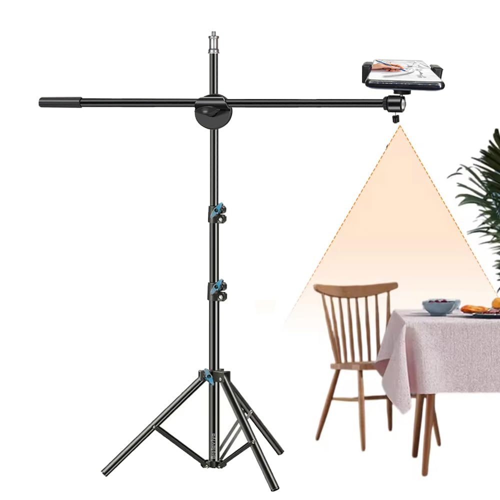 Brolaviya 360-Degree Tripod with Middle Telescopic Crossbar Long arm Stick, 190cm top Height, for Photography & Videography, Ideal for Live Streaming, Overhead Tripod Stand with Mobile Bracket-image-27