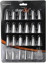 Bico De Confeiteiro Aço Inox Kit 23 Unidades E Adaptador