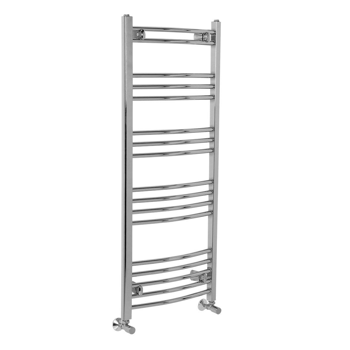 Warmehaus Chrome Curved Bathroom Heated Towel Rail Radiator Rad Warmer 1200 X 495 Central Heating Ladder