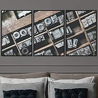 3 Piece Framed Canvas Wall Art Abstract Industrial Modern Art Multicolor Patterns Canvas Prints Home Artwork Decoration for Living Room,Bedroom - 16