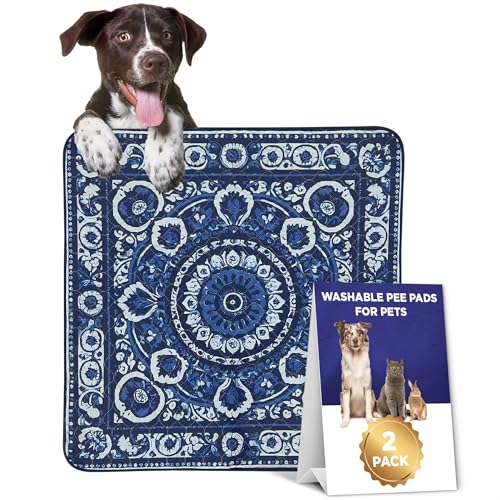 XOX LOVESTOREE Reusable Pee Pads for Dogs & Cats 36x36” – 2-Pack Crate Liner & Dog Pen Mat –