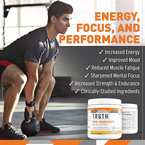Truth Nutrition Natural Pre Workout Powder - Clean Pre Workout For Men Keto - Pre Workout Women Plant Based Vegan Preworkout Powder - Natural Preworkout For Women And Men (Orange Tangerine) #TOP1