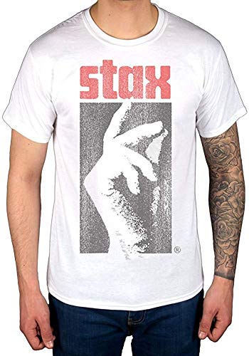 Stax Logo Mens manga corta camiseta Casual Tops Camisetas Blanco Blanco blanco M