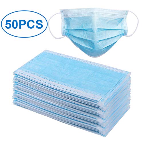 50 Pcs Disposable Face Cover 3 Layers (US Stock)