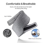 Cotton Sleep Eye Mask for Men Women, 100% Blocking Light Sleeping Mask for Side Sleeper, Soft Zero Pressure Cooling Blackout Eye Masks for Sleep, Eye Covers for Sleeping fits All Heads Adjustable - Image 3