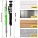 Enhon 4 Pack Carpenter Pencil Set with Sharpener, Mechanical Woodworking Pencils with 36 Refills, Deep Hole Marker for Architect/Carpenters/Scriber(Green, Red, Black, Yellow)