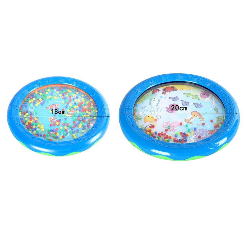 Set Tamburi Ocean Montessori, Giocattolo Sonoro Onde Marine Cartone Animato Giocattoli Educativi Prima Infanzia per Neonati e Bambini da 0 a 3 Anni