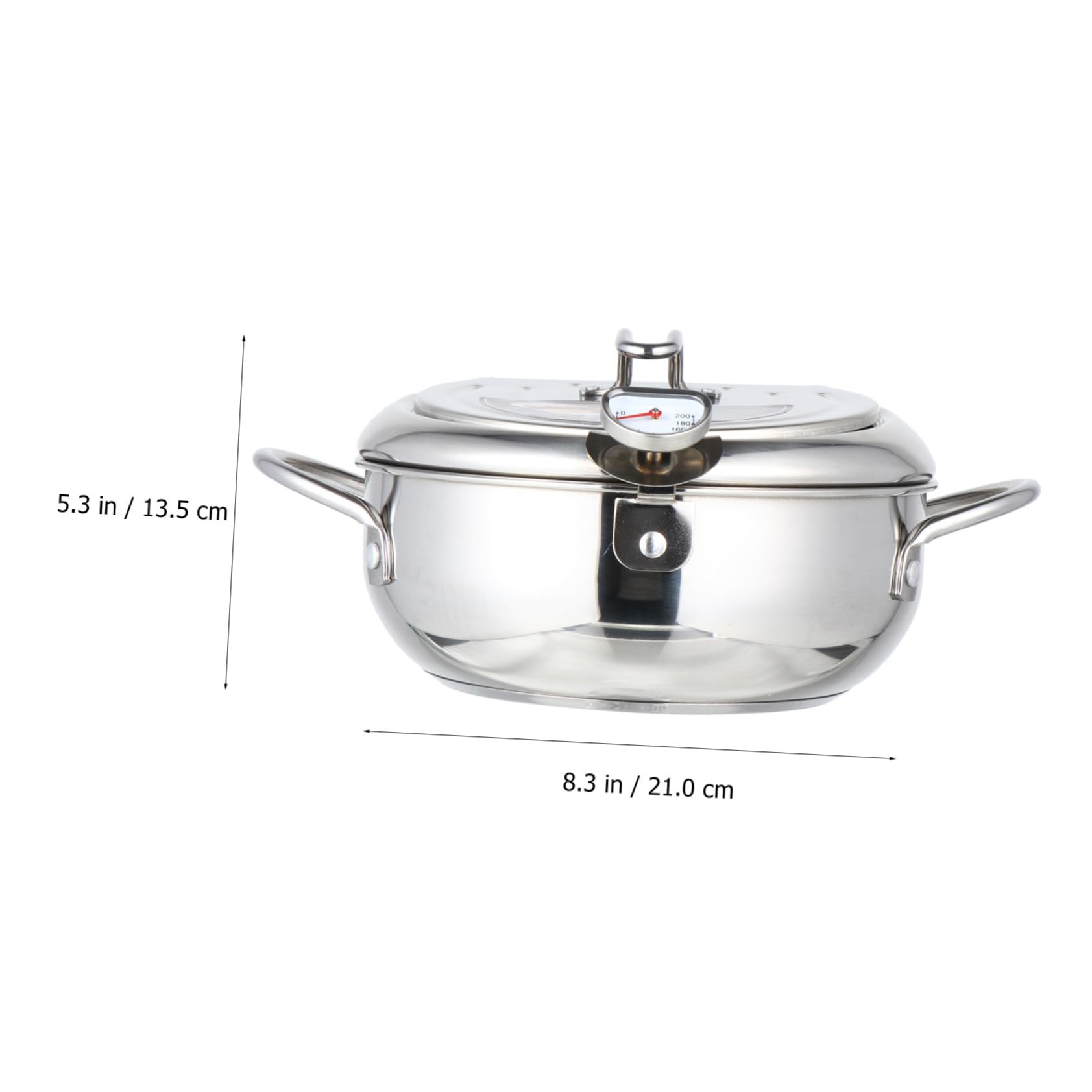 STOBAZA Friteuse Inox avec Thermomètre Poêle Profonde Compatible Gaz et Induction Contrôle Précis Température pour Friture Japonaise Tempura Ustensile Acier Inoxydable