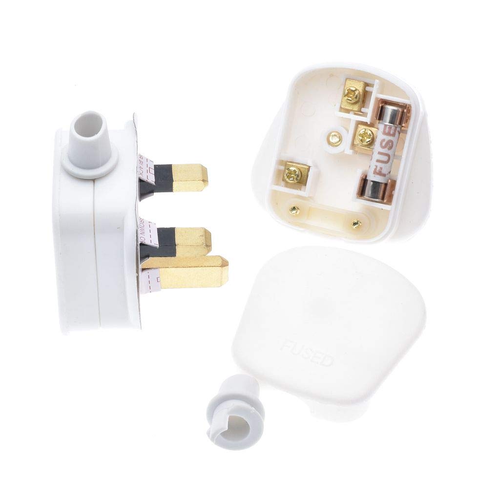 UK Plug, 3 Pin 13A Fused Mains Plugs, for Security Lights Floodlights Spike Light (1pcs)