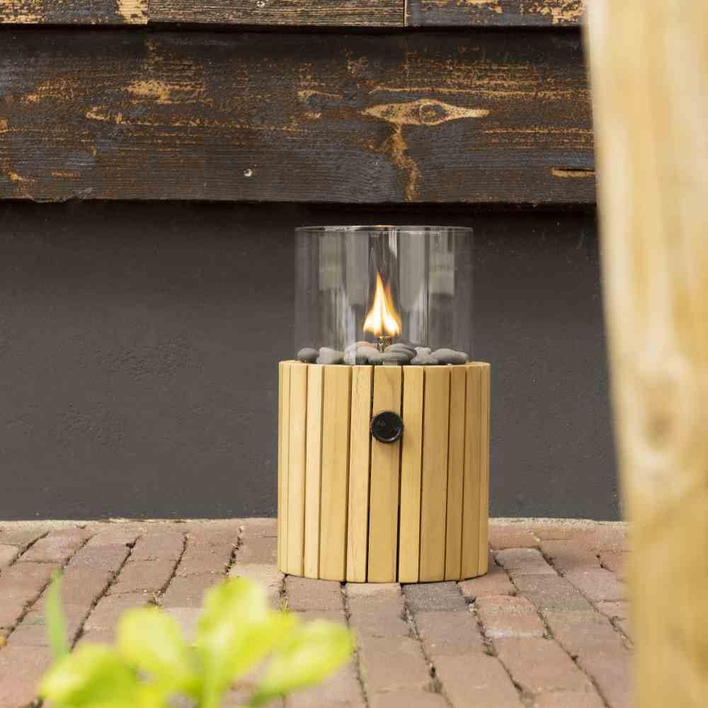 Cosi alcance Linterna de gas madera - acero/teca - 18 x 18 x 30 cm - marrón