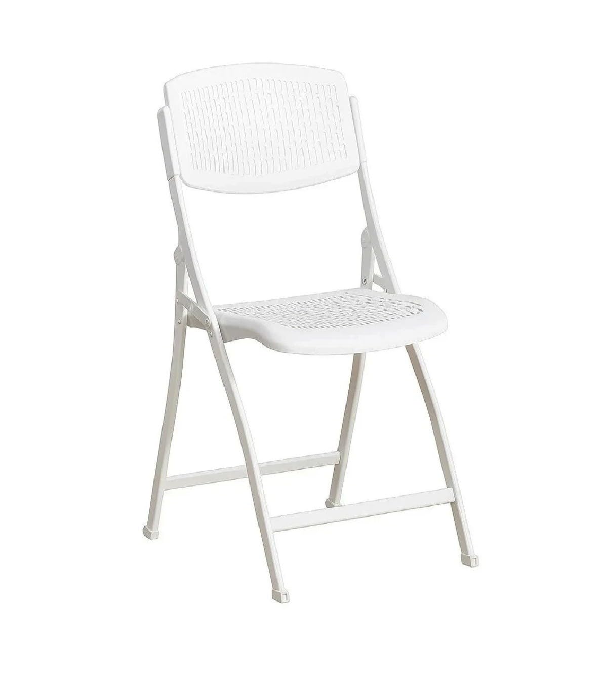 Folding Garden Chairs Plastic Folding Chair Indoor Outdoor Use Rattan Effect Foldable Chairs Seats for Alfresco Dining Patio Terrace Conservatory Balcony Decking Camping Caravan Lightweight (2, White)