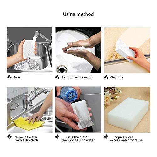 Image of Magic Sponge Eraser Melamine Cleaner, Household Cleaning Non-Scratch Sponge Universal Cleaner for Multi Surface - Extra Large 4X2.7X1.2 (10)