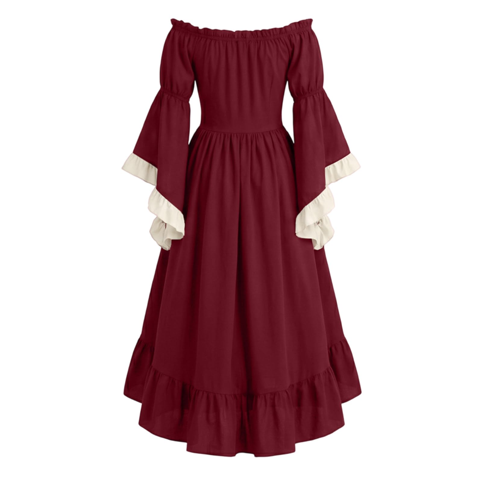 Saymany Mittelalter Kleidung Damen Renaissance Vintage Puffärmeln