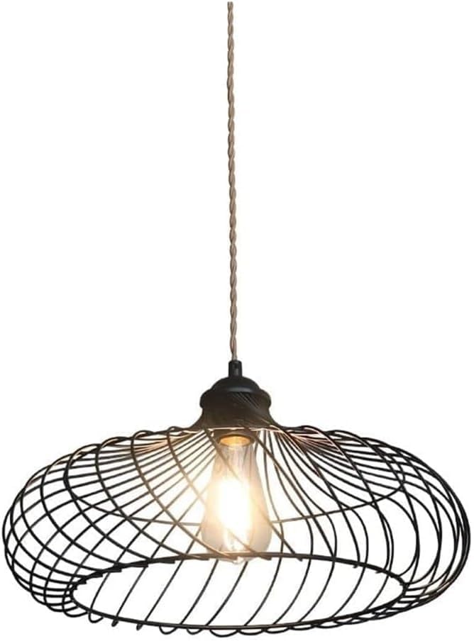 Lustre d'intérieur sans câblage en fer noir E27 style rétro industriel
