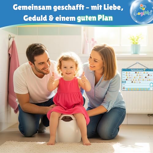 𝐋𝐨𝐠𝐢𝐌𝐞® Töpfchentraining inkl. 116 MAGNETE - Pipi und Kacka Belohnungssystem für Kinder - Kalender fürs Töpfchen Training - Toilettentraining magnetisch Klo - Toilettentrainer Toilette Kleinkind