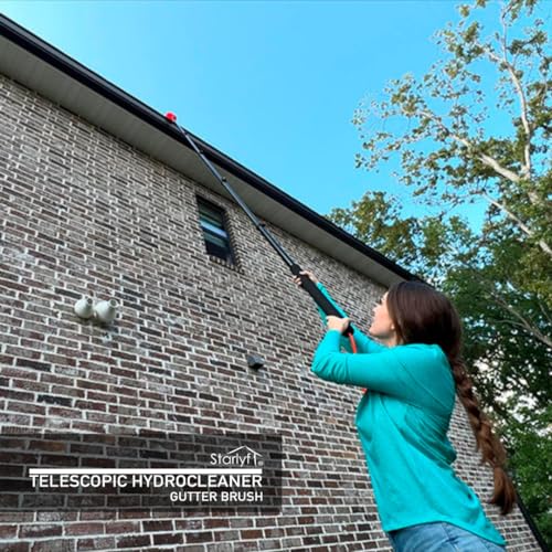 Telescopic Cleaning Brush (Gutter cleaning kit), Water Powered, Gutter Cleaning Brush Roofing - Image 4