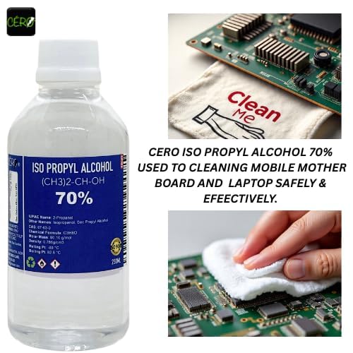 Image of CERO IPA Isopropyl Alcohol for Cleaning, 70% Pure [(CH3)2-CH-OH] CAS: 67-63-0 (250ml)
