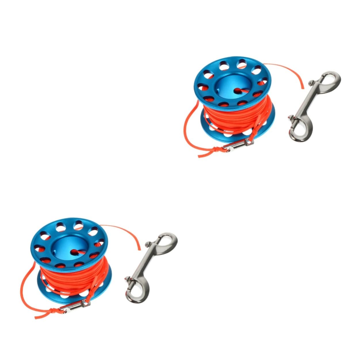 2 Sätze Anti Wicklungsvorrichtung Tauchspule Tauchrollenschnur Aluminium Tauchrolle Tauchfingerspule Tauchrollen Taucherrolle Tauchausrüstung Tauchgriffrolle Tauchseilrolle