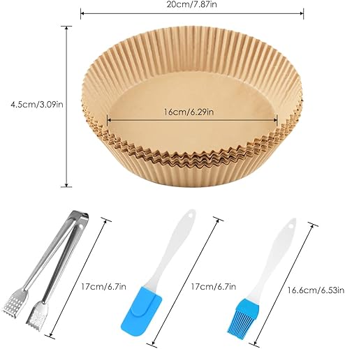 Miniatura 2 de DanziX - Forro de papel desechable para freidora de aire, 100 piezas antiadherentes, papel de hornear para horno, freidora de aire, hornear, asar,
