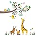 Decowall DW-1512N Scroll Branches and Animals Kids Wall Decals Wall Stickers Peel and Stick Removable Wall Stickers for Kids Nursery Bedroom Living Room