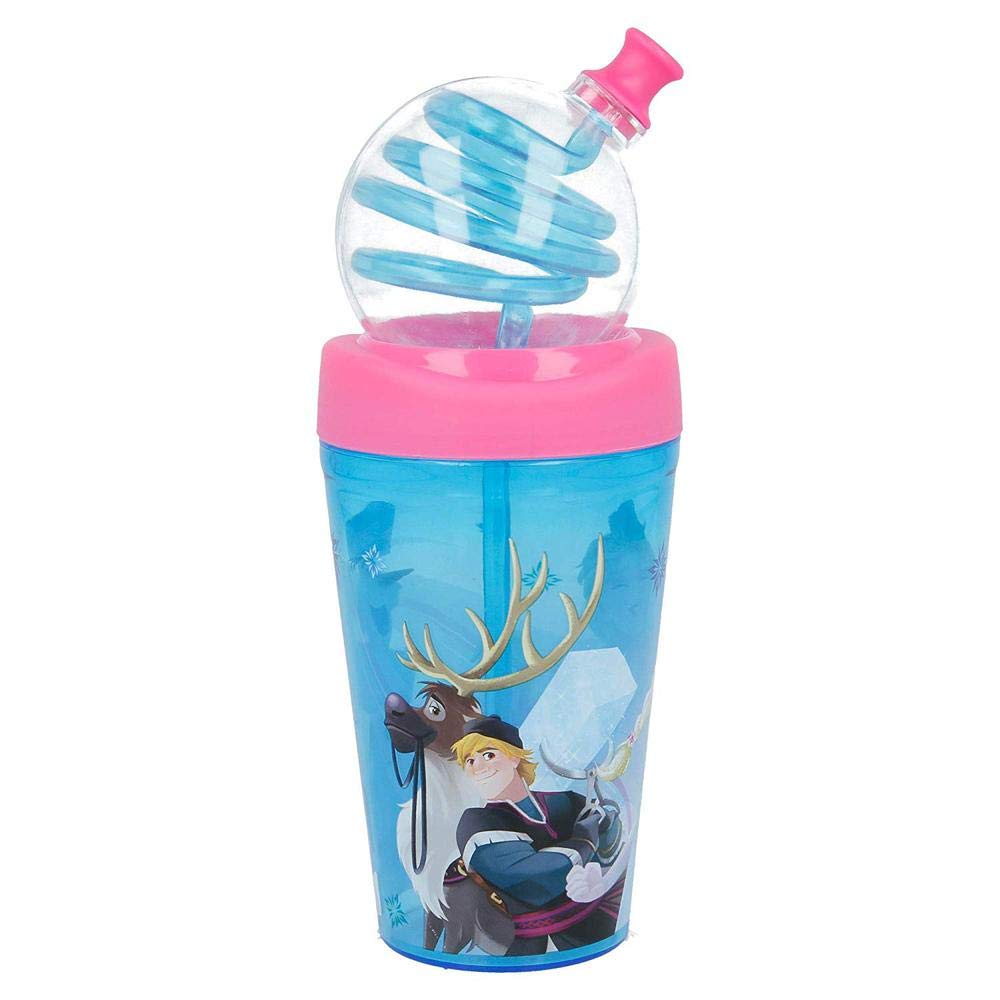 Stor Frozen Looping Straw Tumbler, Blue/Pink, 420 ml, 17951