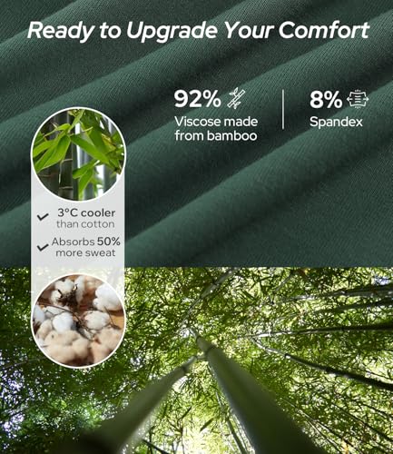 Image of BAMBOO COOL Men's Ultra Breathable Underwear,No Riding Up Boxer Briefs with ComfortFlexible Waistband,Multipack