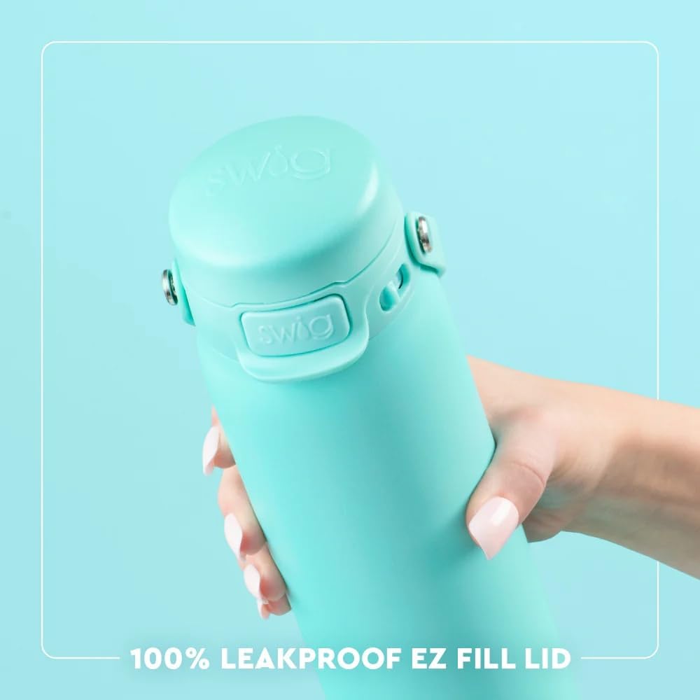 Swig Life 22oz Insulated Water Bottle, Travel Water Bottle with Straw and Lid, Cup Holder Friendly Bottles, Stainless Steel 22 oz Tumbler, Reusable Lid (Fruit Punch) - Image 4