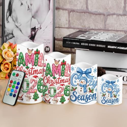 Image of Christmas Embroidery Color Changing Electric Candles, 4 Pack