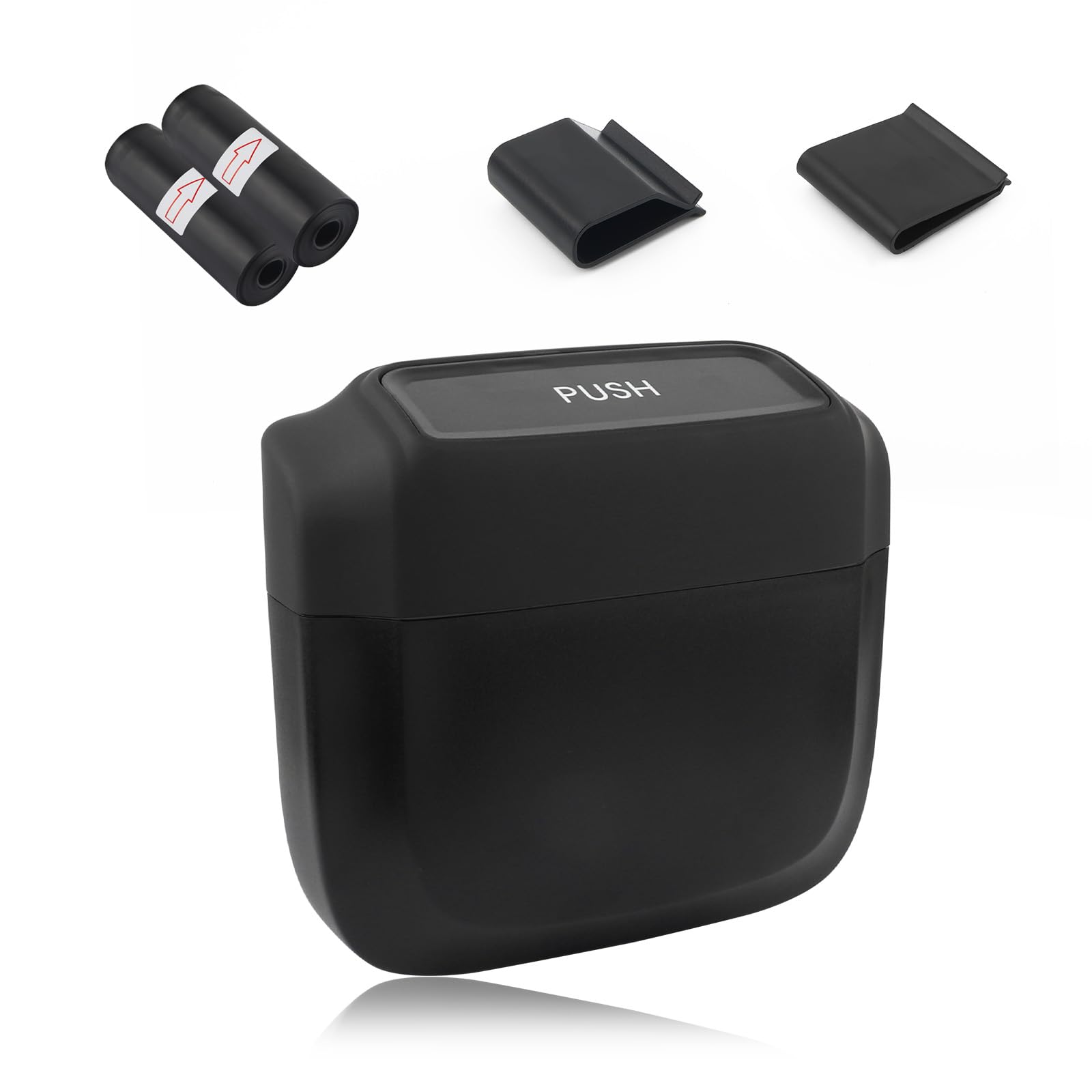 Figpade - Cubos de basura emergentes para coche con bolsas de basura y 2 clips. Práctico cubo de basura para coche para mantener limpio el interior del coche. Accesorios universales para el interior del coche. Cubo de basura para coches, SUV, camiones.