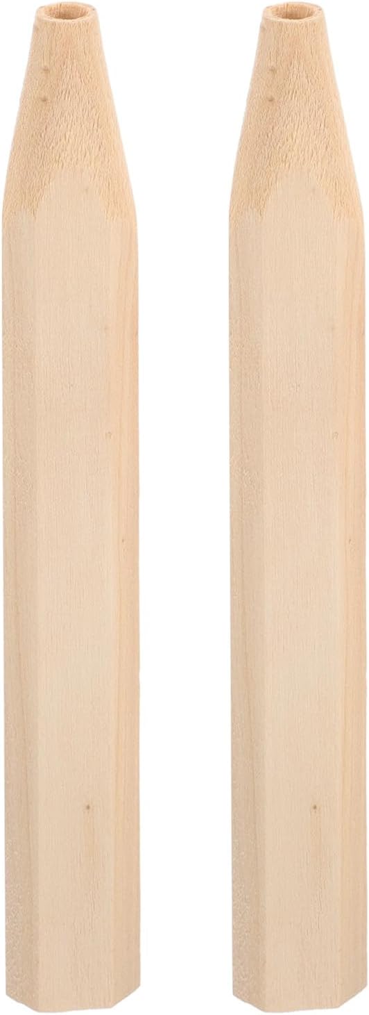 Kichvoe 2pcs Badminton Handle Parts - 7.66in Replacement Racket Grip - Wooden Handle for Badminton Racket Repair Paddle Maintenance Accessories