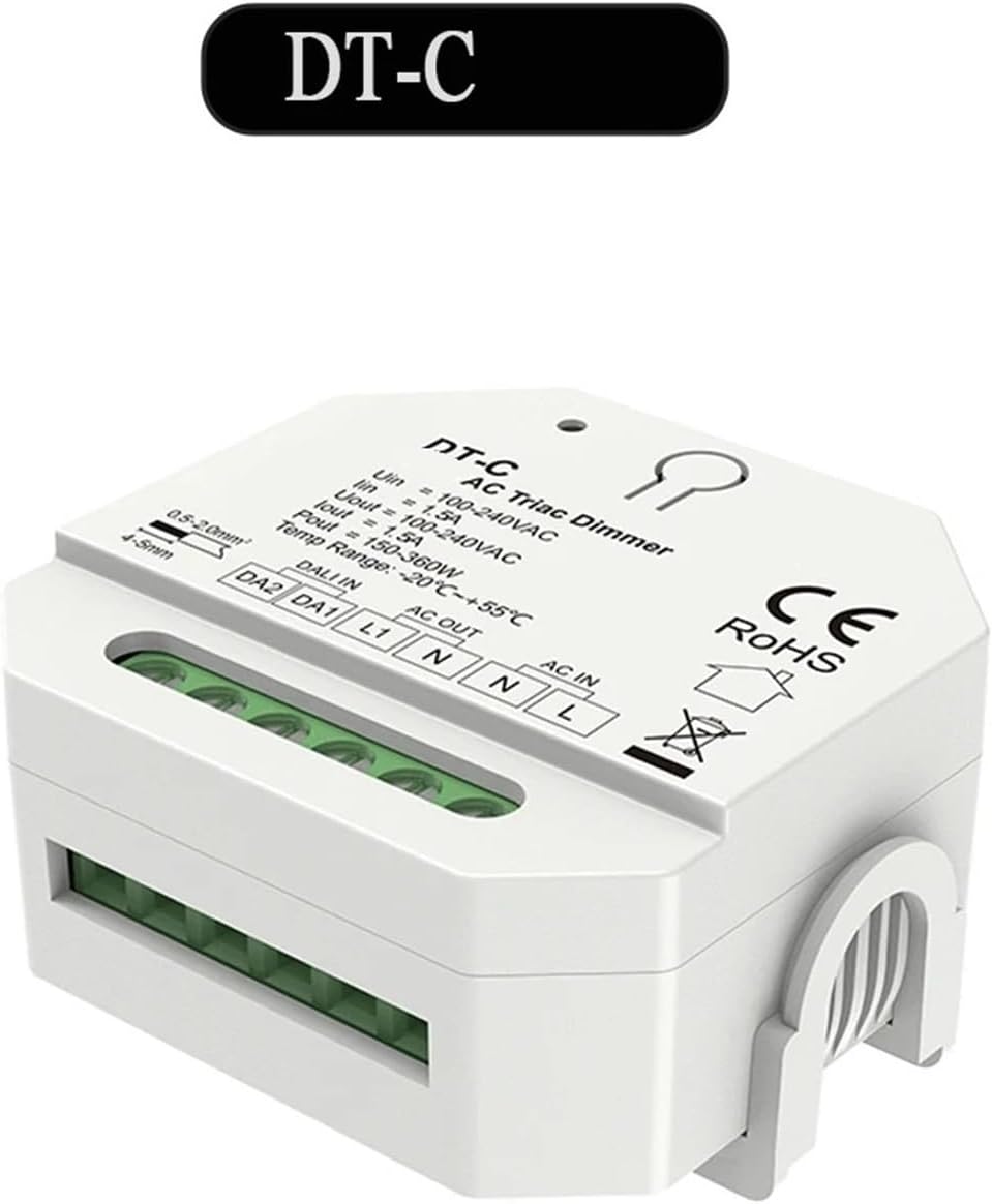 AC thyristor dimmer DT-C, with Push Button Switch dimming Trailing Edge dimmer, Suitable for Single Color dimmable LED lamp, AC100-240V 1.5A 360W LED Controller