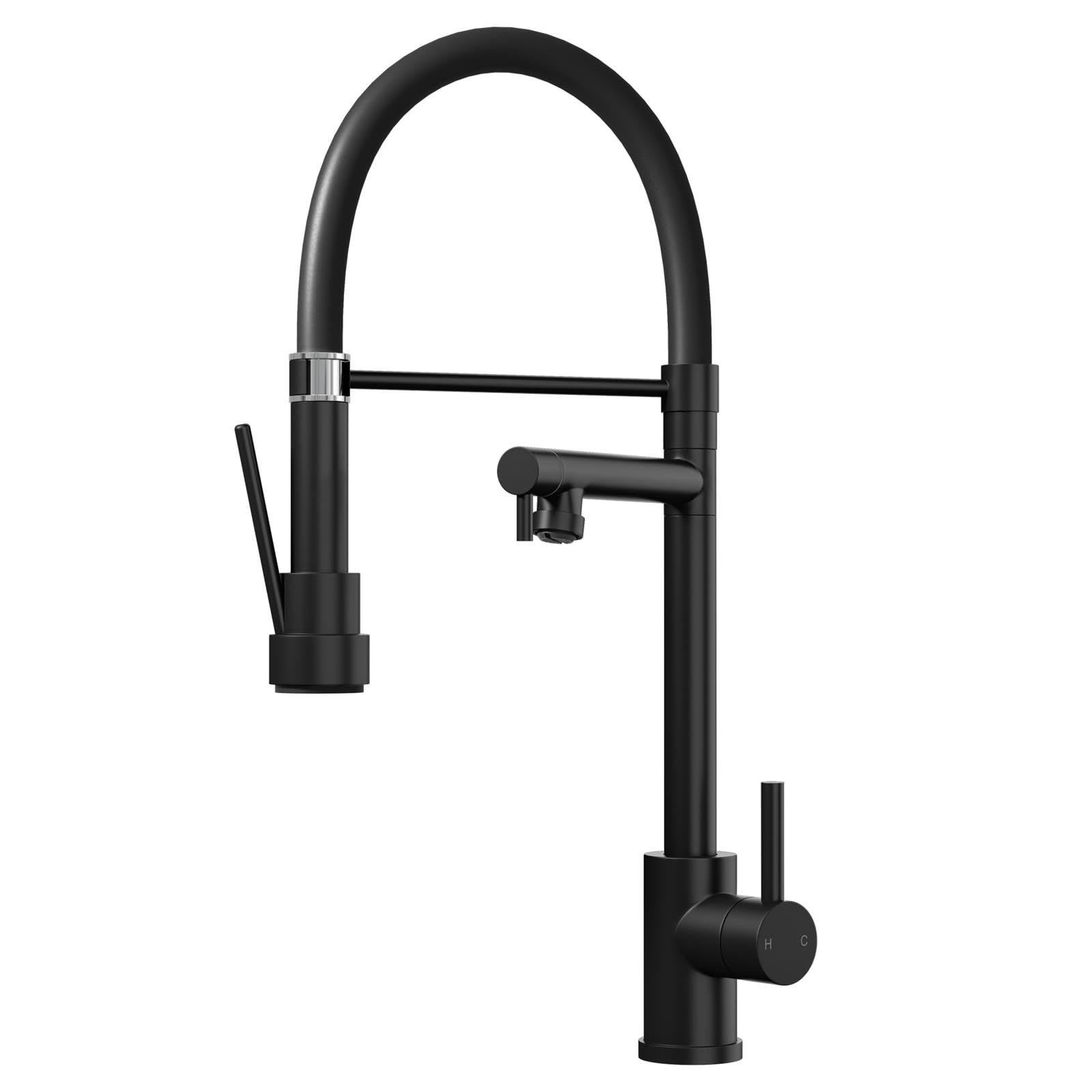 Liquida Black Gd384mb Single Lever Multi Use Pull Out Kitchen Mixer Tap In Matt
