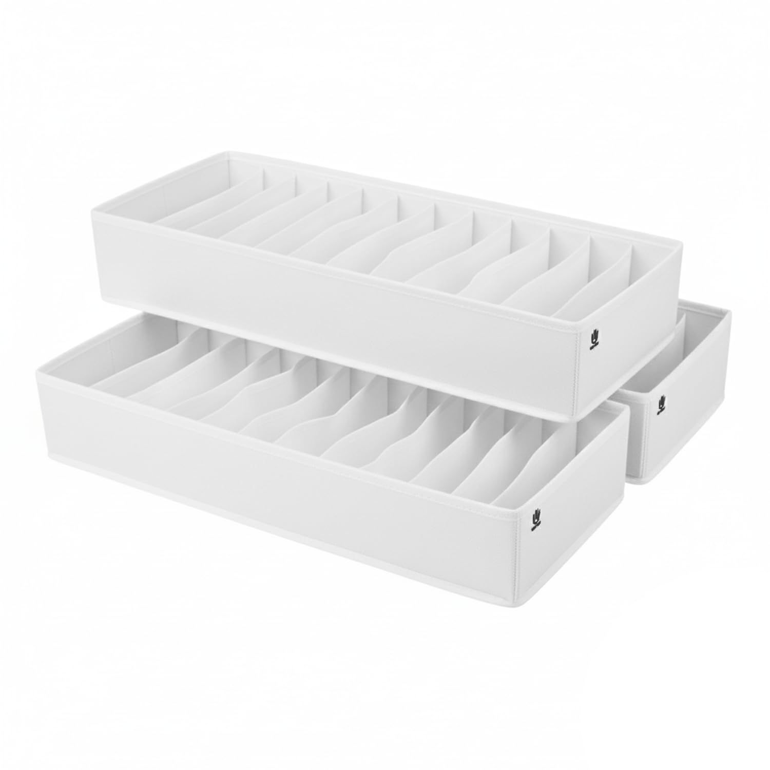 Drawer Organizer Clothes -3 Pcs T shirt Organizer Multipurpose Dresser Drawer Organizer for Adults & Kids, Closet Foldable 12 Cells per Organizer - Closet Organizers & Storage, Shirt Folder - White